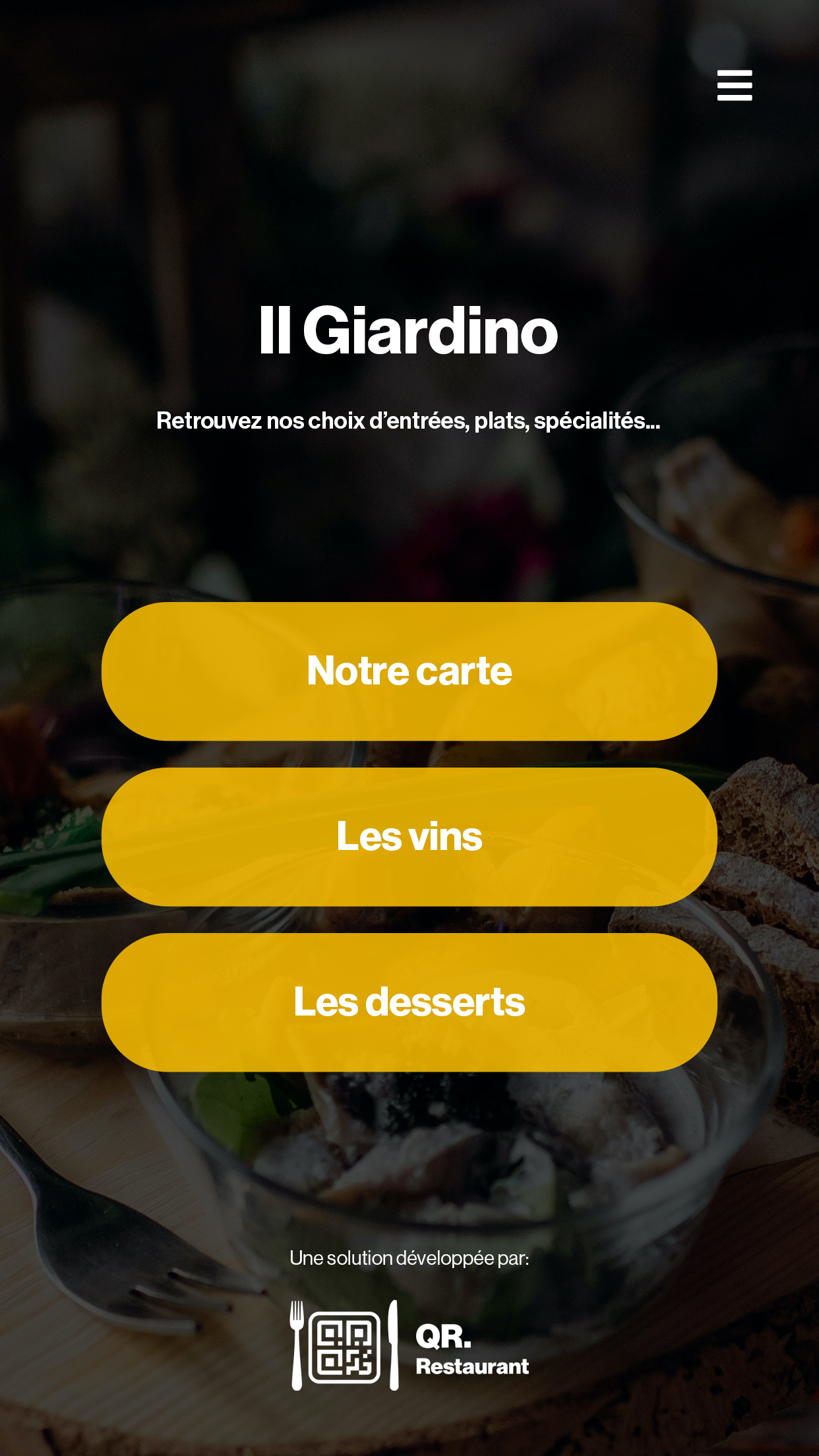 Votre menu digital 3.0 ! Testez gratuitement.