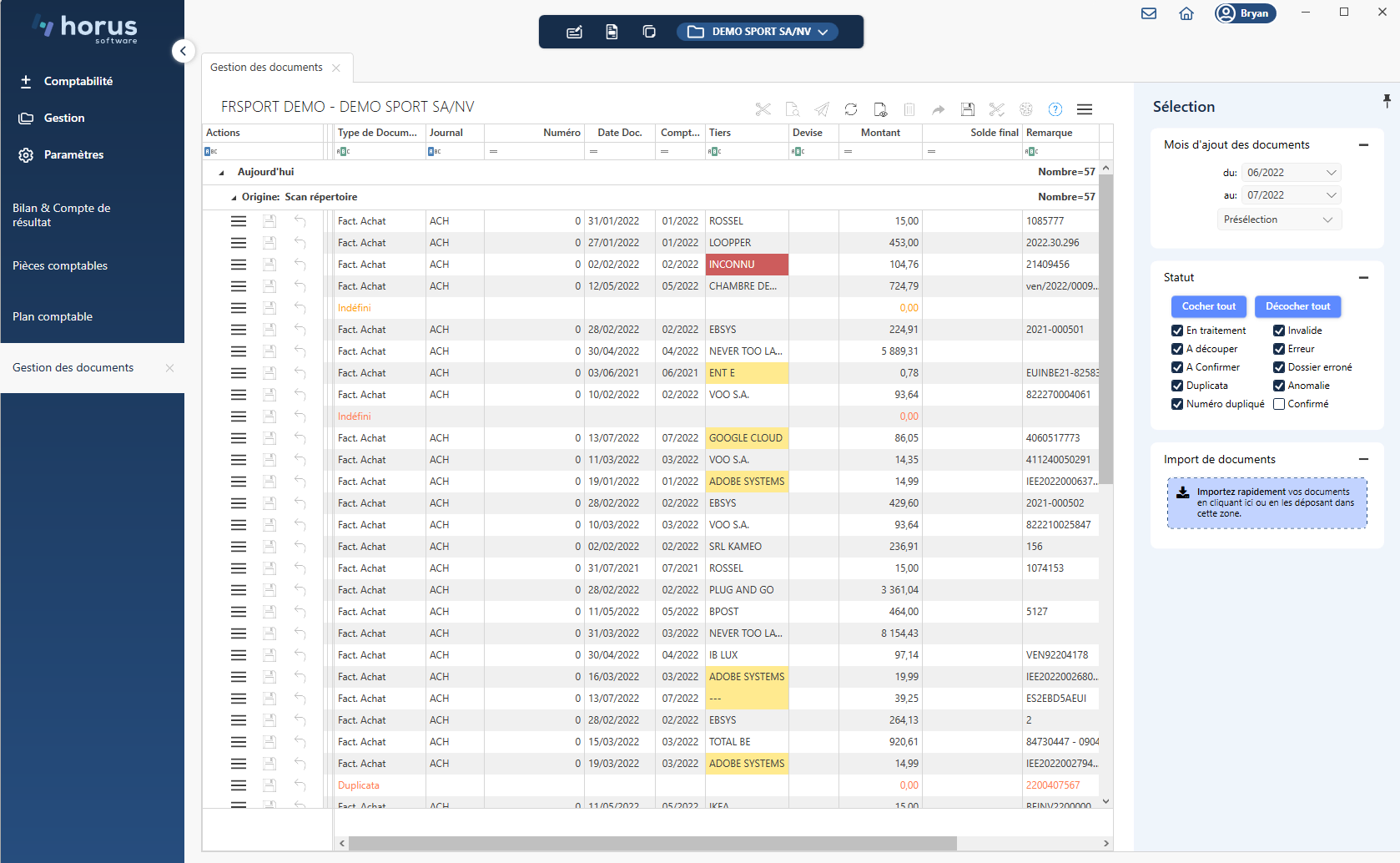 Horus outil gestion comptable